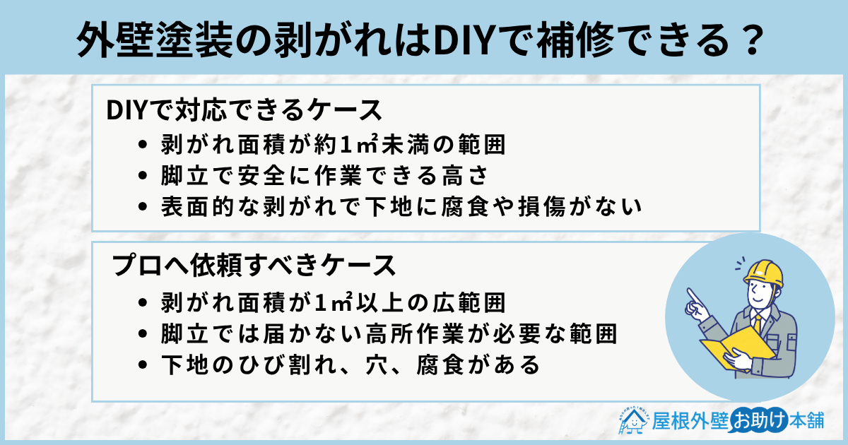 外壁塗装の剥がれはDIYで補修できる？