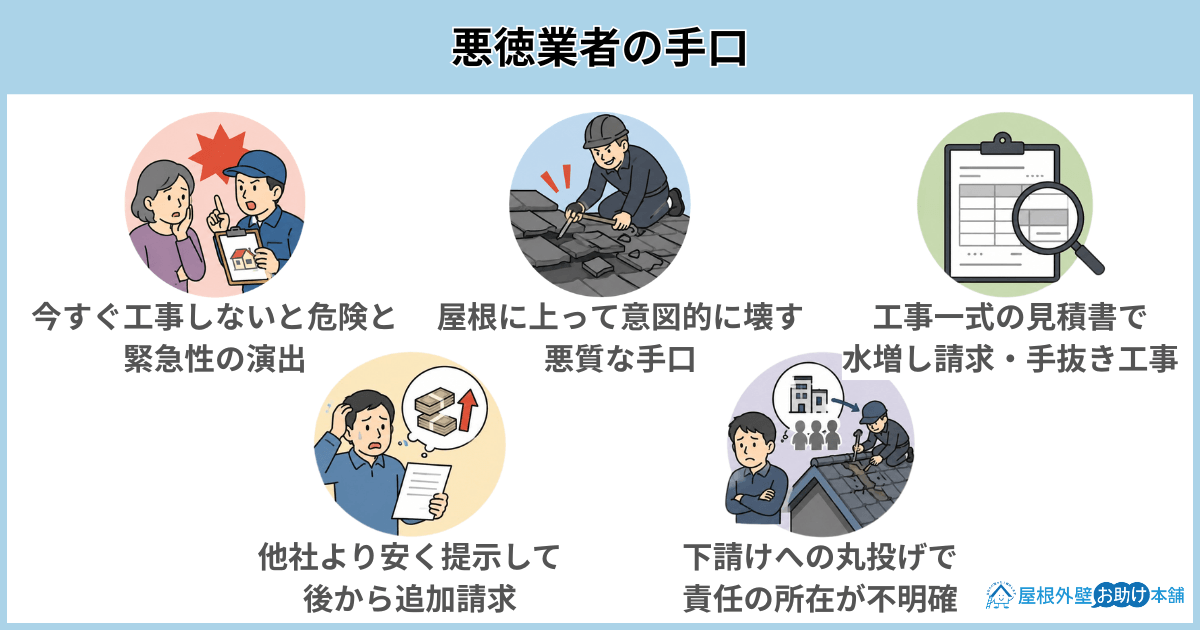 悪徳業者手口 屋根塗装 見積り