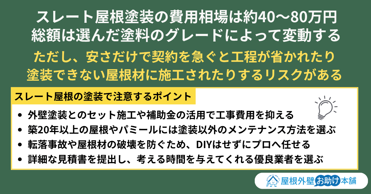 スレート屋根塗装の費用は塗料のグレードで変わる