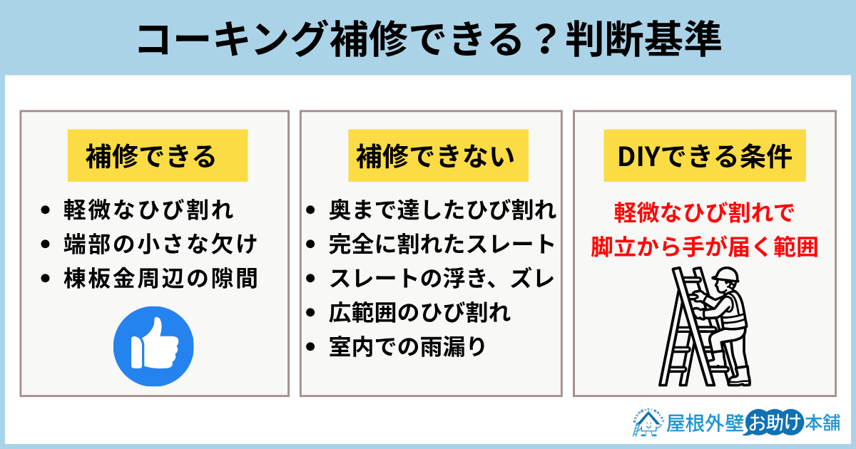 コーキング補修できる判断基準
