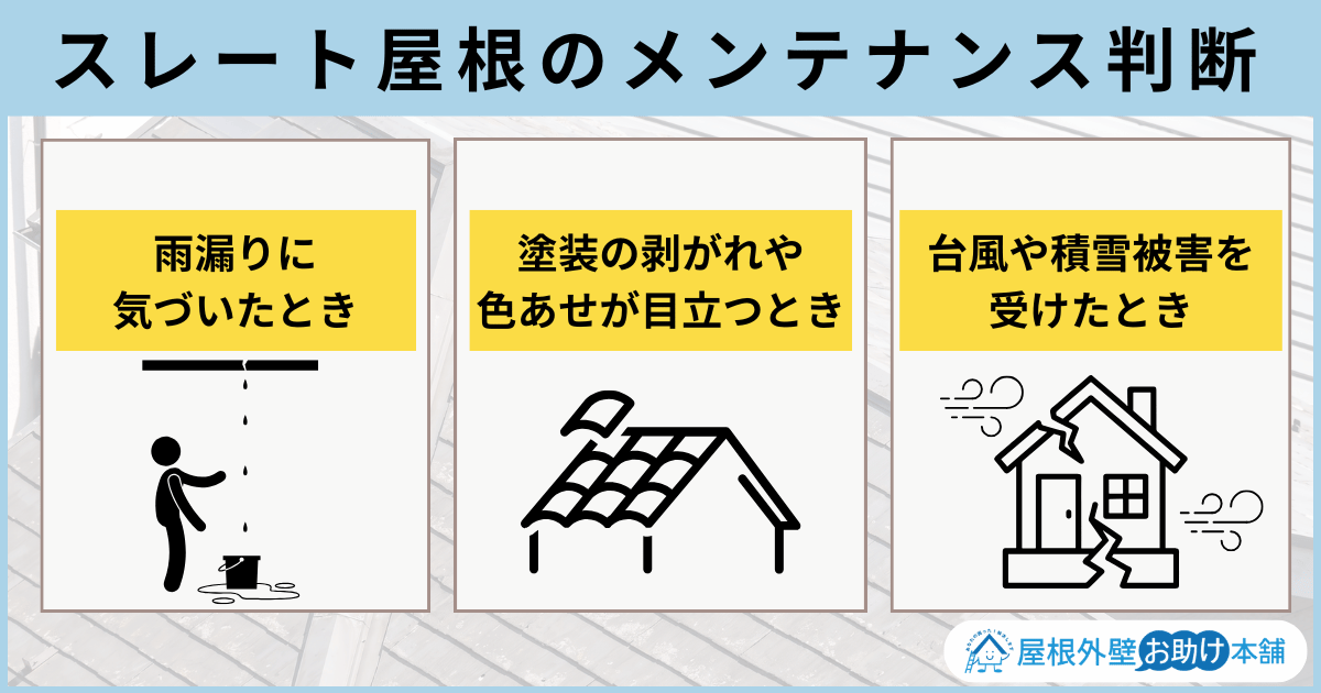スレート屋根のメンテナンス判断