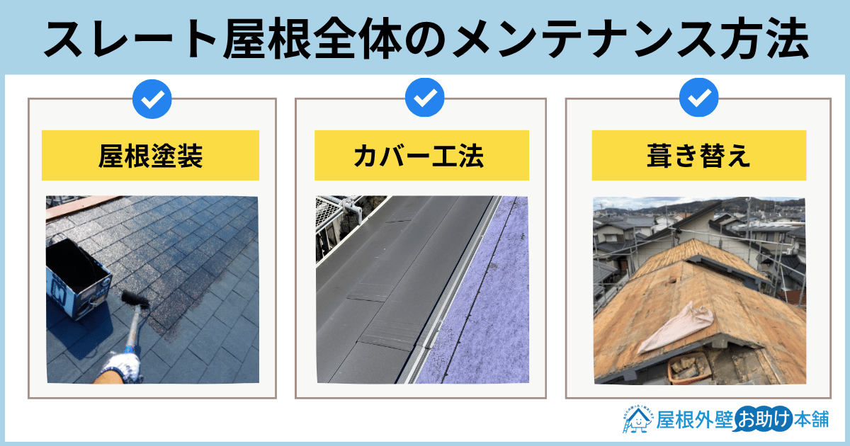 スレート屋根全体のメンテナンス方法