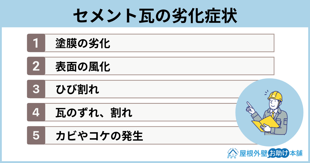 セメント瓦の劣化症状
