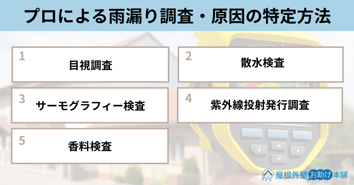 プロによる雨漏り調査・原因の特定方法