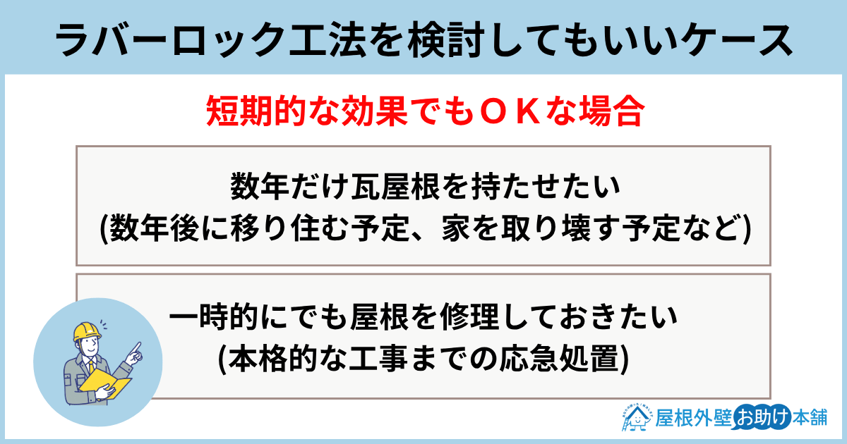 ラバーロック工法を検討してもいいケース
