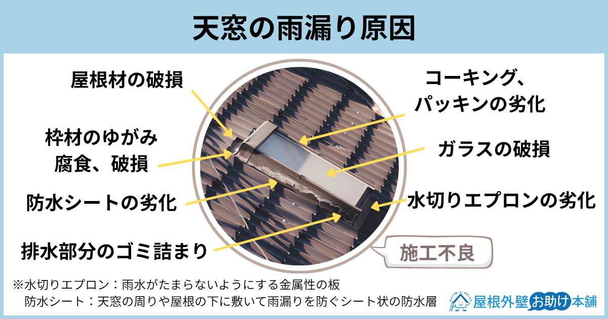 天窓の雨漏り原因