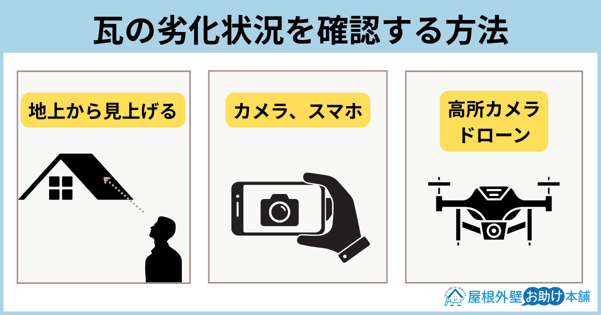 瓦の劣化状況を確認する方法