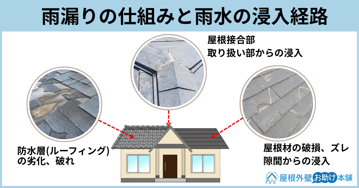 雨漏りの仕組みと雨水の浸入経路