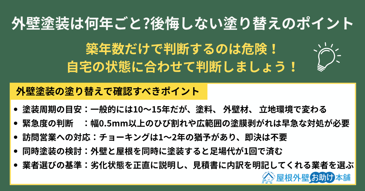 外壁塗装は何年ごと後悔しない塗り替えのポイント