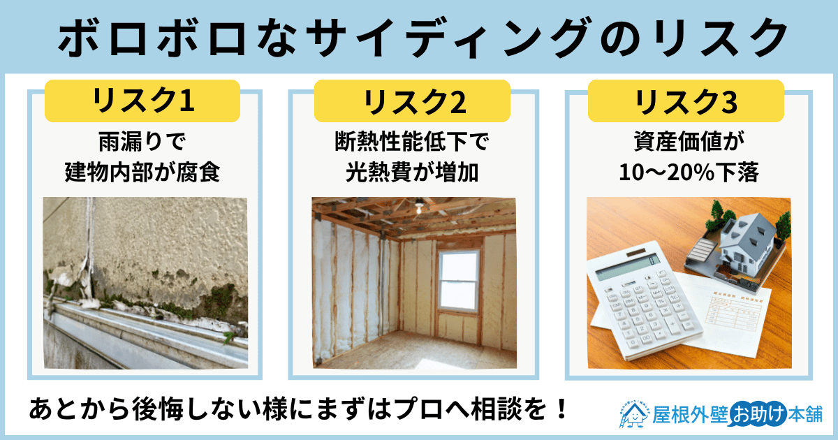 ボロボロなサイディングのリスク