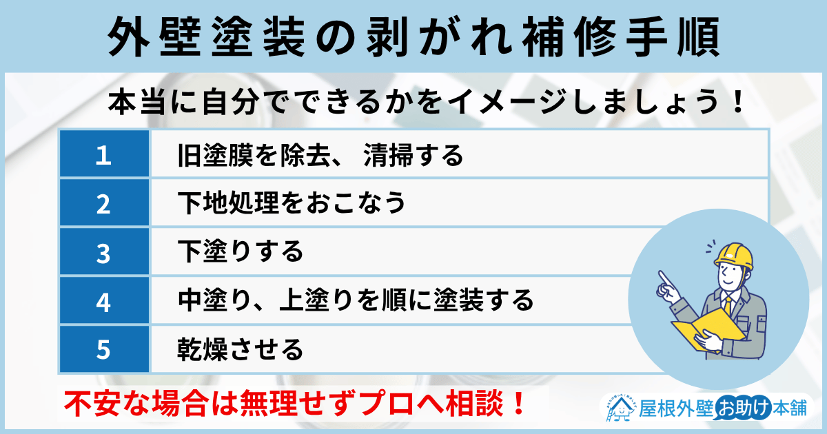 外壁塗装の剥がれ補修手順